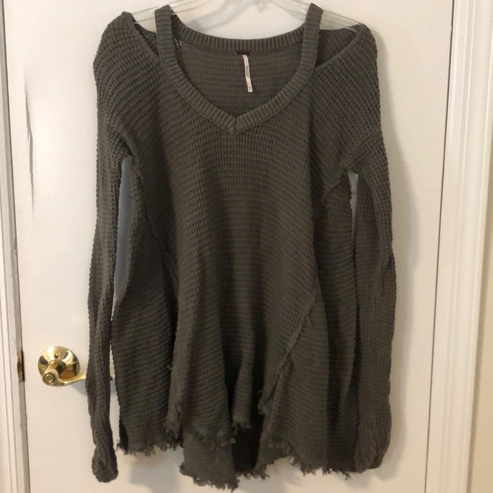 Free People XS Cold Shoulder Sweater